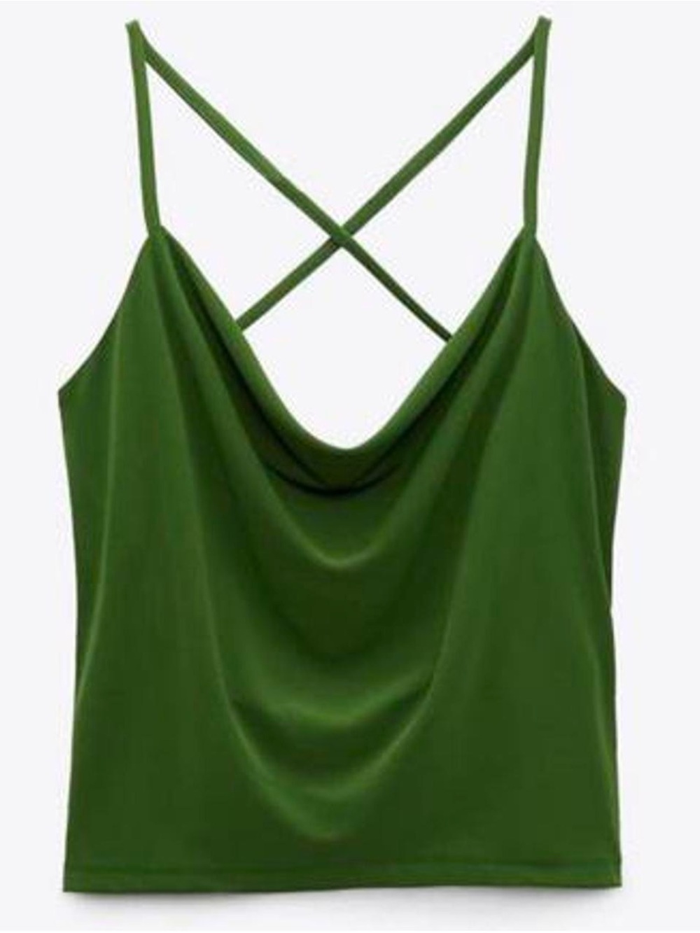 Zara Cowl Neck Tank with Criss Cross Straps